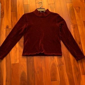 【S】Zara mock neck maroon sweater